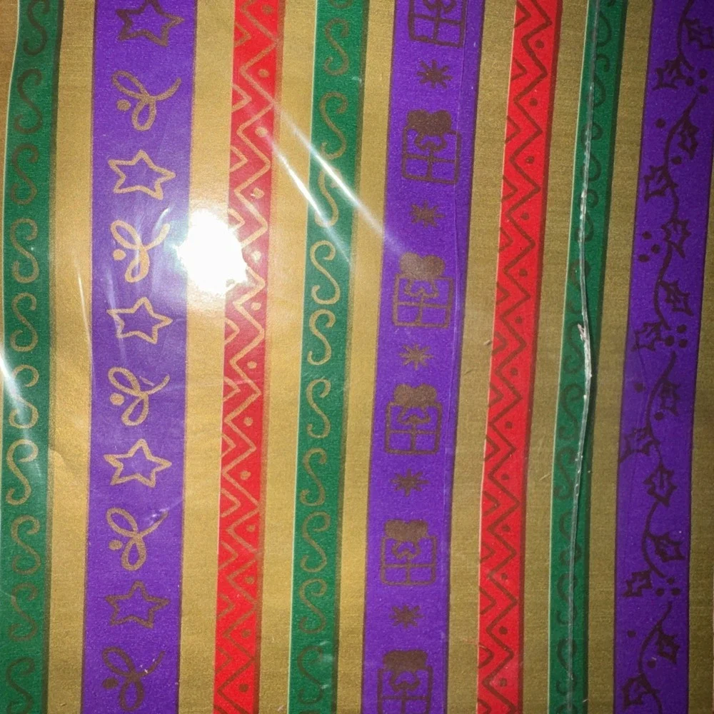 (2) 50sft VTG Cleo Wrapping Paper Christmas 8 Sheets/designs Santa Ornaments NOS